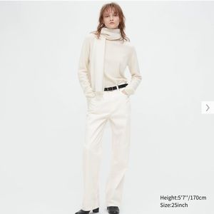 Uniqlo white baggy jeans